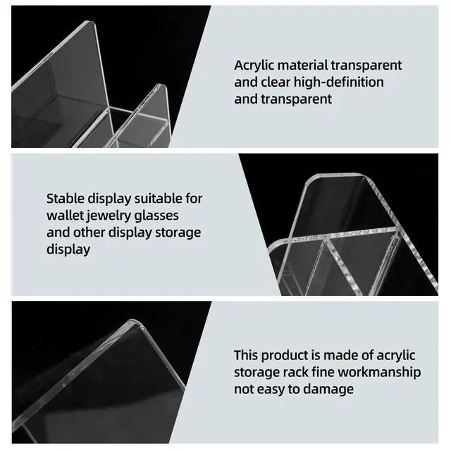 Alt view image 2 of 7 - Acrylic Wallet Display Stand Purse Handbag Organizer, Clear Jewelry Riser Display Stand Purse Display Rack, Acrylic Display Shelf for Cosmetic Perfume Jewelry Sunglasses Handbag (4 Tier)