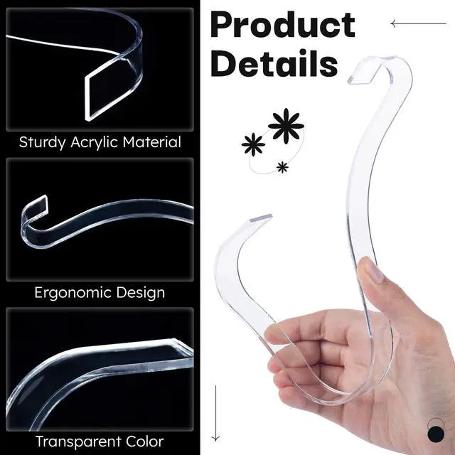 Alt view image 3 of 6 - 10 Pcs/5 Pairs Acrylic Clear Sandal Shoes Display Stand Inserts Holders Shoe Display Rack Shoe Support For Women's Shoes