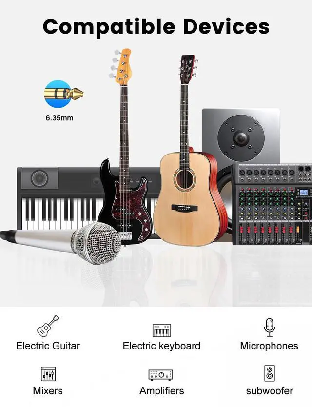 Alt view image 7 of 7 - Female XLR to 1/4" Cable 90° Right Angle 6.35mm TRS to XLR Female Balanced Interconnect Cable for Guitar, Subwoofer, Mixer, Microphone(3 Feet/1 Meter)