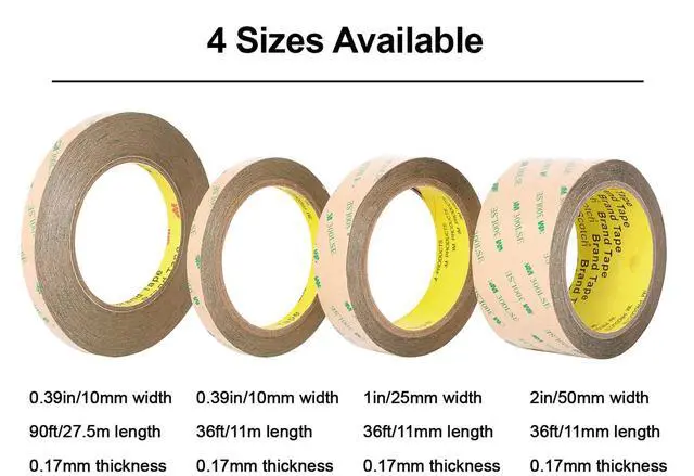 Alt view image 2 of 6 - 300LSE 3M Double Side Tape Heavy Duty 36ft, Clear Mounting Tape Removable for Scrapbook,Transparent Sticky Tape Picture Hanging Strips, Adhesive Tape for LED Poster Art Craft