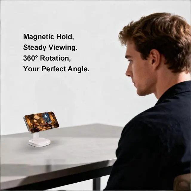 Alt view image 6 of 6 - 3 in 1 Wireless Charging Station for Magsafe Charger Stand,Magnetic Phone Charger for iPhone,for Apple Watch,for Airpods,for Magsafe Charging Station (White)