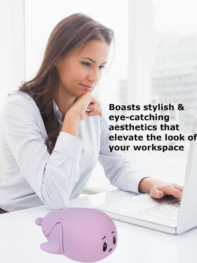 Alt view image 3 of 6 - Wireless Mouse Cute Bluetooth Animal Dolphin Shape Small Silent Ergonomic Portable Quiet Travel Lightweight Optical Cordless Mice for PC Laptop Computer Mac Desktop Kids Girls Boys Women Men Gift