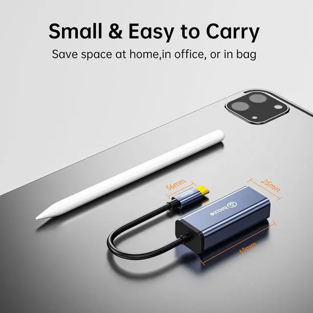 Alt view image 5 of 6 - USB-C to Ethernet Adapter Gigabit RJ45, 1000Mbps USB C Network Converter for Nintendo Switch/Laptop/MacBook/Steam Deck/Tablet/Mobile, Plug and Play Wired Network Adapter