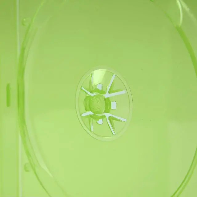 Alt view image 3 of 6 - 14mm Transparent Green Standard Single Capacity DVD Case with Outter Clear Sleeve Compatible for Xbox Game Discs, 10 Pieces Pack