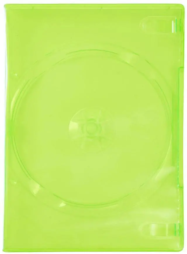 Alt view image 5 of 6 - 14mm Transparent Green Standard Single Capacity DVD Case with Outter Clear Sleeve Compatible for Xbox Game Discs, 10 Pieces Pack