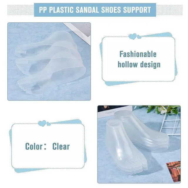 Alt view image 4 of 6 - 3 Pairs Plastic Foot Model Tools Stretcher Sandal Support Shaper Clear Shoes Display Female Mannequin Foot Display Jewerly Sandal Shoe Sock Display Art Sketch with Nail