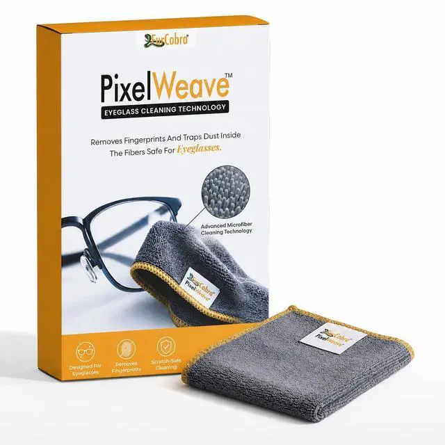 Main image of PixelWeave Eyeglasses Microfiber Cleaning Cloth | Looped Fibers Trap Dust & Oil Flat Microfiber Just Smears | Washable & Reusable Cleaning for Eye Glasses | Pocket Size for Daily Use