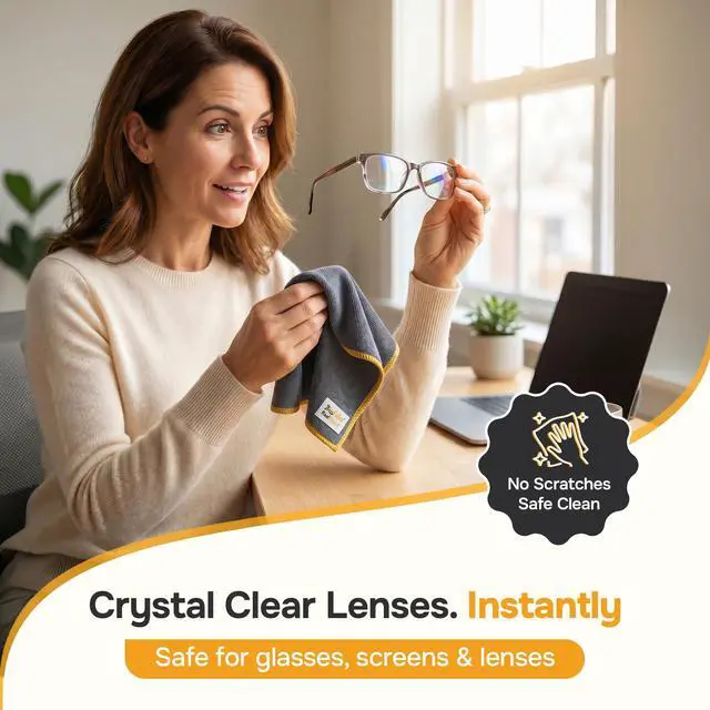 Alt view image 2 of 7 - PixelWeave Eyeglasses Microfiber Cleaning Cloth | Looped Fibers Trap Dust & Oil Flat Microfiber Just Smears | Washable & Reusable Cleaning for Eye Glasses | Pocket Size for Daily Use