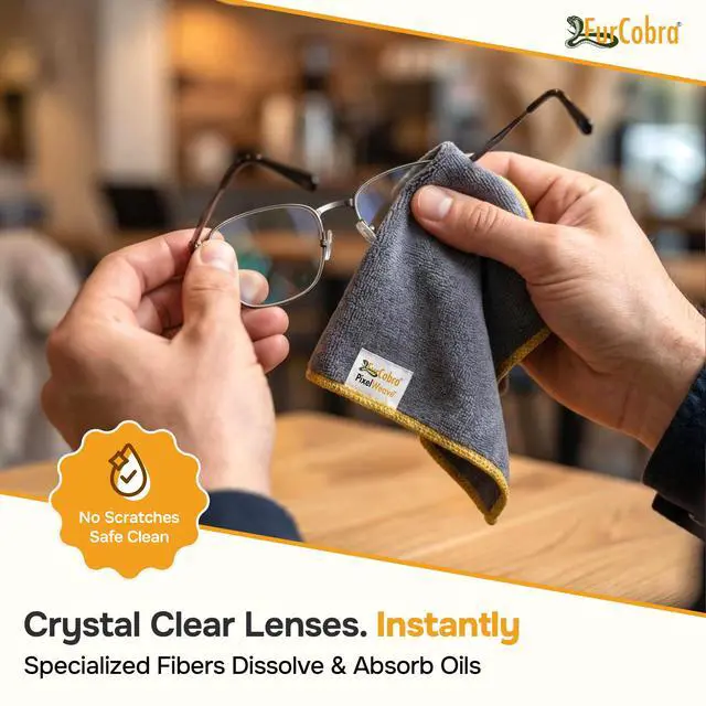 Alt view image 3 of 7 - PixelWeave Eyeglasses Microfiber Cleaning Cloth | Looped Fibers Trap Dust & Oil Flat Microfiber Just Smears | Washable & Reusable Cleaning for Eye Glasses | Pocket Size for Daily Use