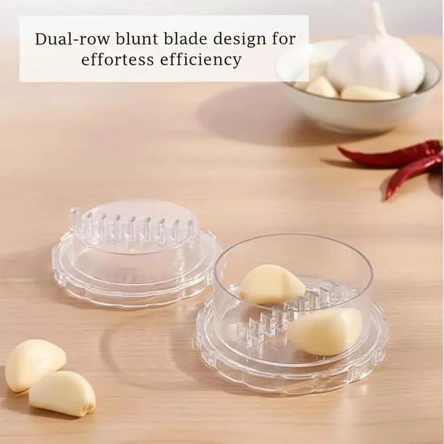 Alt view image 3 of 7 - 2PCS Clear Manual Garlic Twister and Ginger Mincer Tool, Manual Garlic Press and Mincer, Garlic Crusher, Garlic Grinder, Compact Garlic Mincer Tool, Ginger, Herbs (White-2PC)