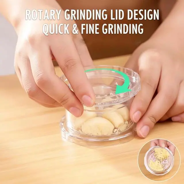 Alt view image 4 of 7 - 2PCS Clear Manual Garlic Twister and Ginger Mincer Tool, Manual Garlic Press and Mincer, Garlic Crusher, Garlic Grinder, Compact Garlic Mincer Tool, Ginger, Herbs (White-2PC)