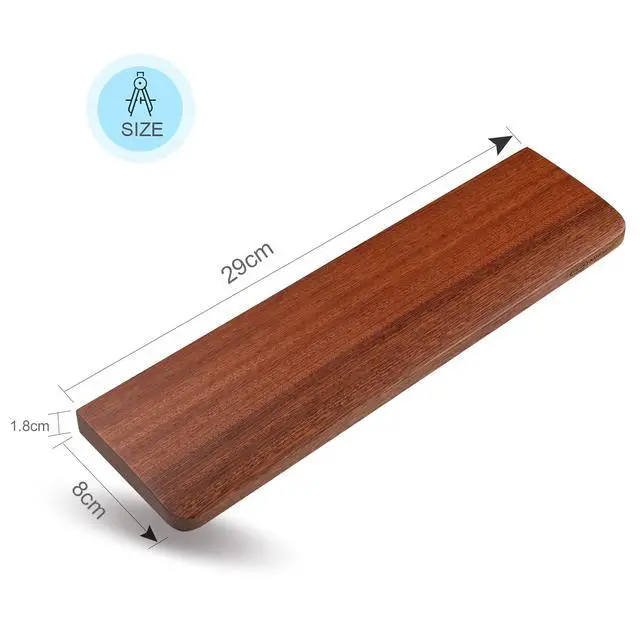Alt view image 6 of 6 - Keyboard Wooden Wrist Rest, Black Walnut Solid Wood Non-Slip Ergonomic Palm Rest for Compact 60% Keyboard, Durable and Easy to Clean