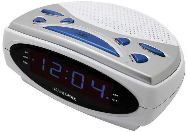 Main image of HX-137CR Alarm Clock Radio, 0.9 Blue LED Display (White)