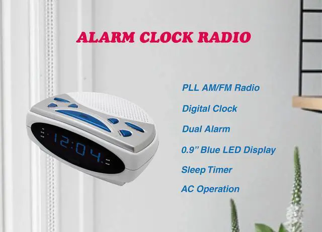 Alt view image 2 of 5 - HX-137CR Alarm Clock Radio, 0.9 Blue LED Display (White)