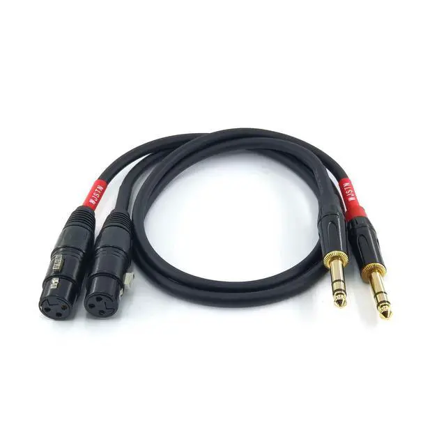 Alt view image 2 of 2 - TRS to XLR Female Cable,1/4 '' TRS Stereo Jack Balanced Microphone Cable 6.35mm Male to Female XLR Cable 2Pack