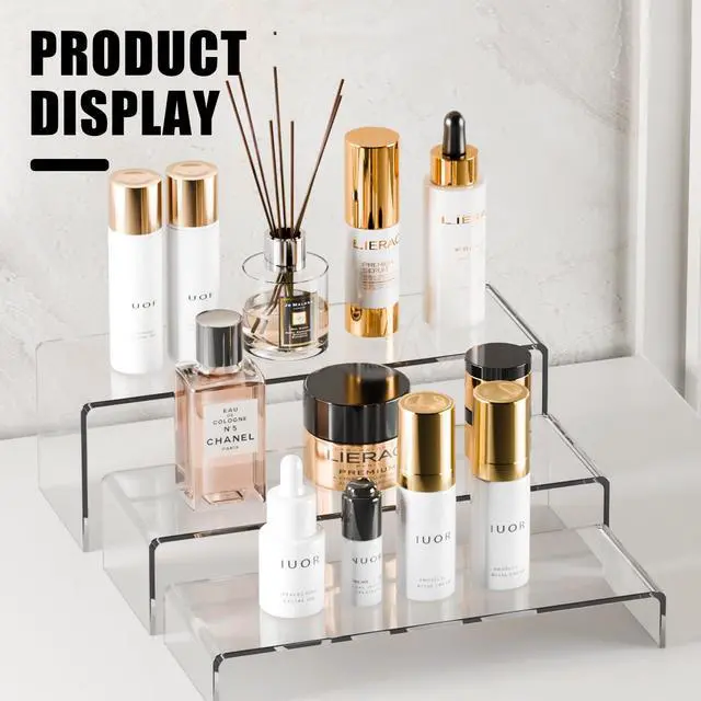 Alt view image 4 of 7 - 6 Pcs Display Risers, Rectangular Clear Acrylic Showcase Collectibles Display Stands Suitable for Retail Shoe Showcase Jewelry Action Figures (S)