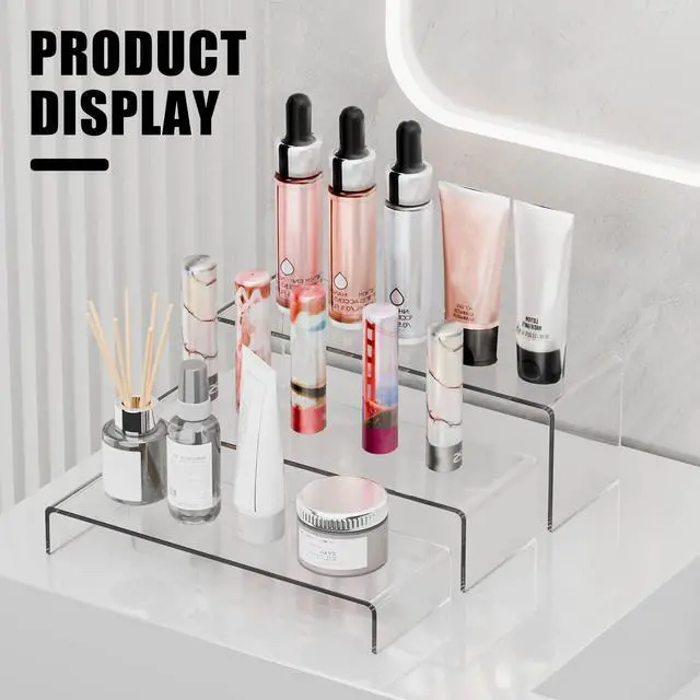 Alt view image 7 of 7 - 6 Pcs Display Risers, Rectangular Clear Acrylic Showcase Collectibles Display Stands Suitable for Retail Shoe Showcase Jewelry Action Figures (S)