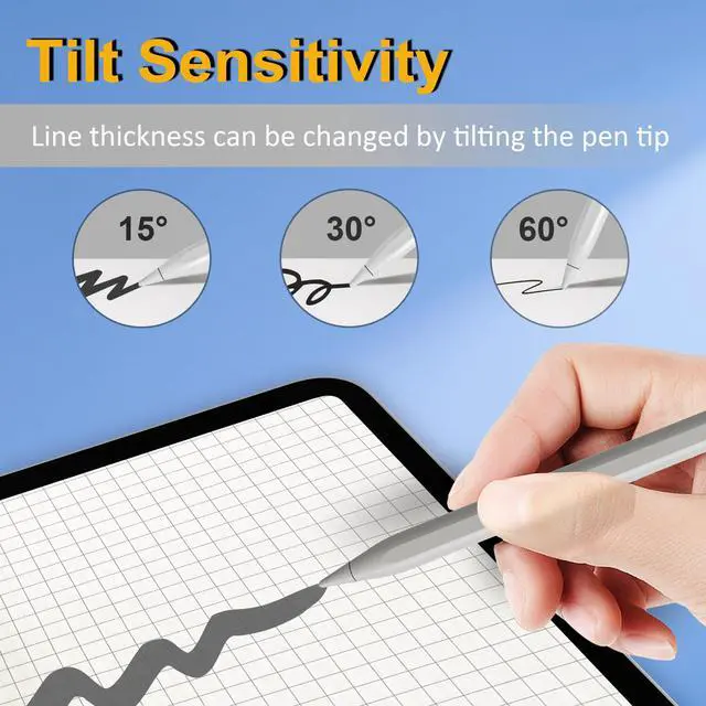 Alt view image 6 of 7 - Stylus Pen for iPad 2026-2018, 15 Mins Fast Charge Pencil for iPad A16 11th/10th/9-6th Generation, Air M4 M3 M2 11"/13"/5-3rd, Pro M4 11/12.9/13, Mini A17 Pro/6/5th, Tilt Sensitivity Palm Rejection