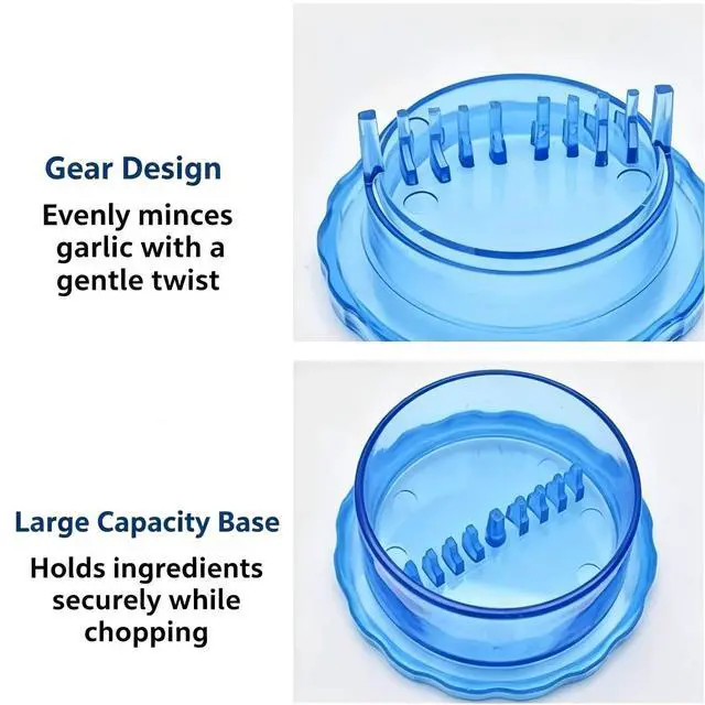 Alt view image 4 of 7 - 2PCS Manual Garlic Twister and Ginger Mincer Tool, Manual Garlic Twister and Mincer, Garlic Crusher, Garlic Grinder, Compact Garlic Mincer Tool, Ginger, Herbs (White+Bule)