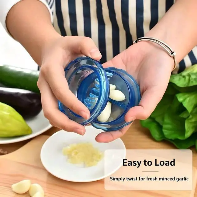 Alt view image 6 of 7 - 2PCS Manual Garlic Twister and Ginger Mincer Tool, Manual Garlic Twister and Mincer, Garlic Crusher, Garlic Grinder, Compact Garlic Mincer Tool, Ginger, Herbs (White+Bule)