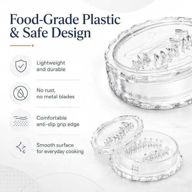 Alt view image 4 of 7 - 2PCS Clear Manual Garlic Twister and Ginger Mincer Tool, Manual Garlic Twister and Mincer, Garlic Crusher, Garlic Grinder, Compact Garlic Mincer Tool, Ginger, Herbs (White-2PC)