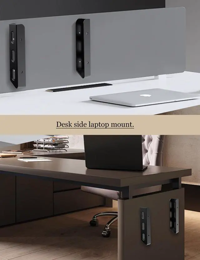 Alt view image 5 of 7 - Universal Laptop Wall Mount or Under Desk Mount Holder, (Black)