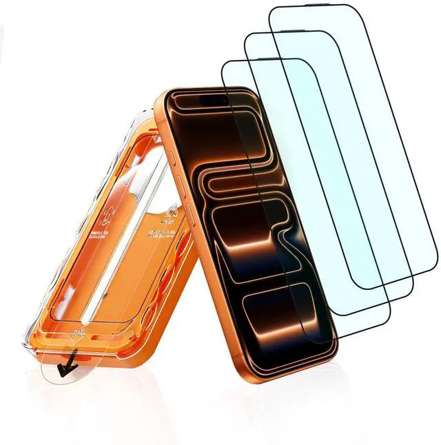 Main image of 3 Pack Anti Blue Light Screen Protector for iPhone 17 Pro, with Easy Installation Kit