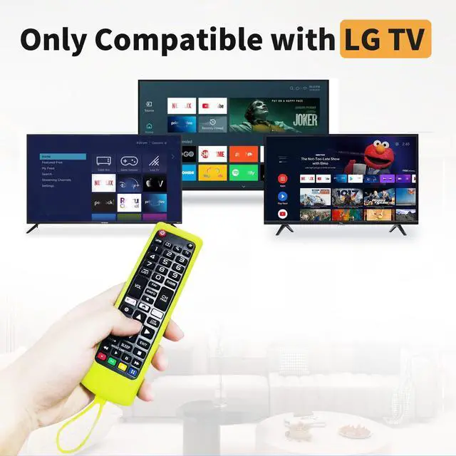 Alt view image 2 of 7 - (Pack of 3) Replacement Remote Fit LG TV Remote with Anti-Lost Glow Protective Silicone Cover & Hook, Universal for LG All Smart LCD LED HDTV UHD OLED 3D 4K TVs(Blue&Yellow&Dark Pink)