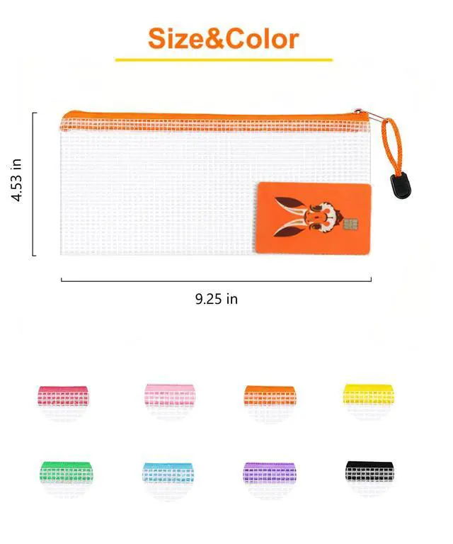 Alt view image 2 of 7 - 24 Pcs Lightweight Zipper Mesh Pouch Bags, Portable Clear Plastic A6 Storage Bags, Bulk Zipper Pouches for Home Office Travel Toiletries Cosmetics Organizer