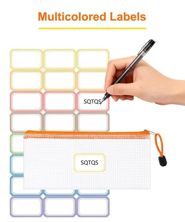 Alt view image 5 of 7 - 24 Pcs Lightweight Zipper Mesh Pouch Bags, Portable Clear Plastic A6 Storage Bags, Bulk Zipper Pouches for Home Office Travel Toiletries Cosmetics Organizer