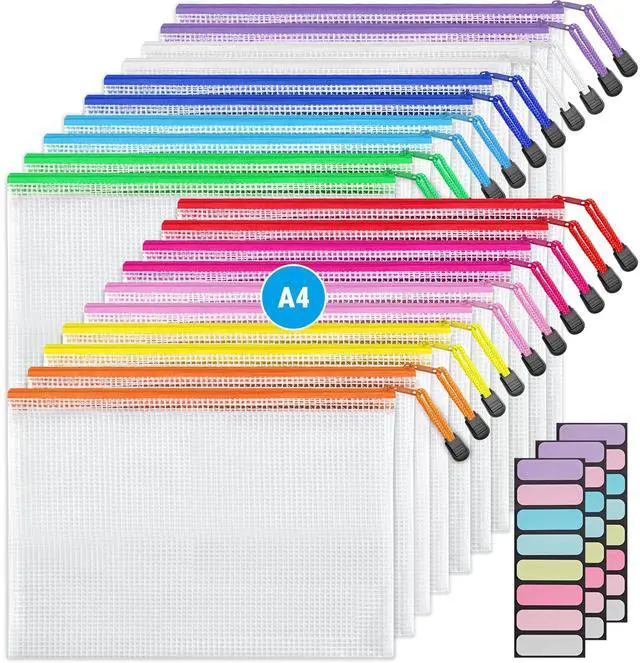 Main image of A4 20pcs Mesh Zipper Pouch Bag, Waterproof Zipper Pouch for Storage