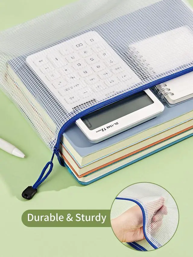 Alt view image 4 of 7 - A4 20pcs Mesh Zipper Pouch Bag, Waterproof Zipper Pouch for Storage