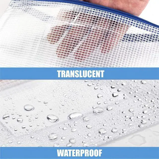 Alt view image 3 of 6 - 24 Pack Mesh Zipper Pouch Bags with Label Pocket, A6 (9.1×4.7 in) Small Pencil Case Pouch for Organizing, Clear Plastic Pencil Pouches Bulk for School Supplies Storage, Money Envelopes for Cash