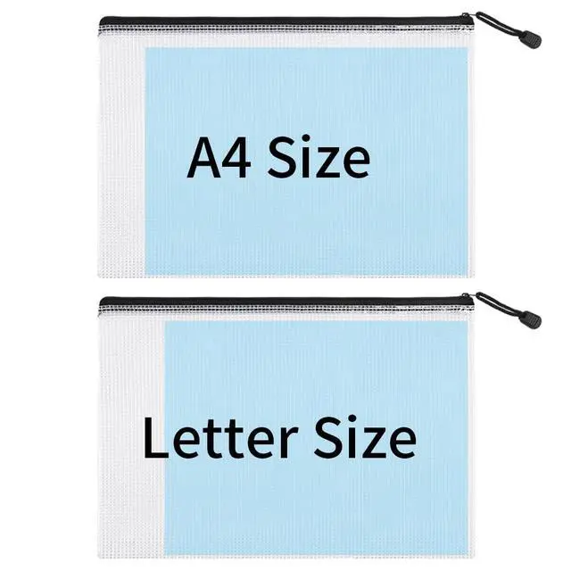 Alt view image 3 of 7 - 24pcs Mesh Zipper Pouch Bags, Plastic Zipper Bag for Organizing 13.5x9.5 Inches Letter Size, A4 Size, for Office Supplies