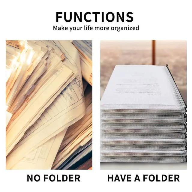 Alt view image 6 of 7 - 24pcs Mesh Zipper Pouch Bags, Plastic Zipper Bag for Organizing 13.5x9.5 Inches Letter Size, A4 Size, for Office Supplies