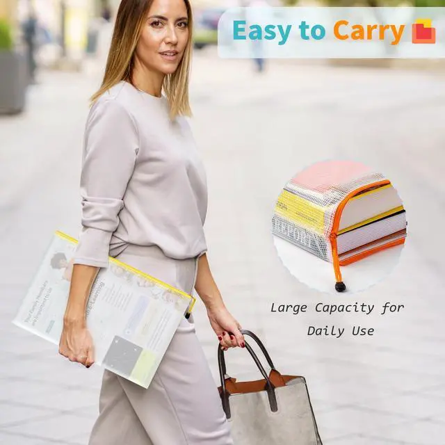 Alt view image 3 of 6 - 24 Pack 12 Colors Zipper Pouches for Organizing, Letter Size, A4 Size, Zipper Bags for Puzzles & Board Game Storage, Office Supplies Travel Toiletries