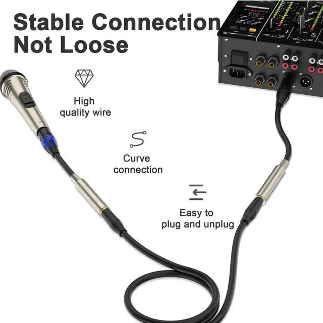 Alt view image 4 of 7 - 2 Pack 1/4 to XLR Cable,Balanced 1/4" Female to XLR Male Stereo Audio Adapter,XLR Male to TS/TRS Quarter inch Connector Converter Interconnect Cable - 11.8 inches (30 cm)