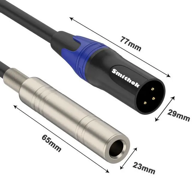 Alt view image 5 of 7 - 2 Pack 1/4 to XLR Cable,Balanced 1/4" Female to XLR Male Stereo Audio Adapter,XLR Male to TS/TRS Quarter inch Connector Converter Interconnect Cable - 11.8 inches (30 cm)