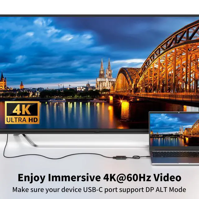 Alt view image 4 of 7 - USB-C to HDMI Adapter with 100W PD Fast Charging, 4K@60Hz Type-C to HDMI Converter, Compatible with iPhone 15/iPad/iPad Pro/iPad mini/MacBook/MacBook Pro/MacBook Air/Windows/, HDCP Not Supported