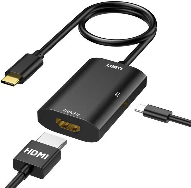 Main image of USB-C to HDMI Adapter with 100W PD Fast Charging, 4K@60Hz Type-C to HDMI Converter, Compatible with iPhone 15/iPad/iPad Pro/iPad mini/MacBook/MacBook Pro/MacBook Air/Windows/, HDCP Not Supported