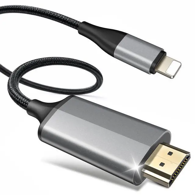 Main image of Lightning to HDMI Adapter for iPhone to TV/Projector/Monitor | 1080P@60Hz Screen Mirroring Cable | Plug & Play, No Power Needed | 6.6ft/2m Compatible with iPhone14/13/12/11/XS/XR/8+/7/iPad