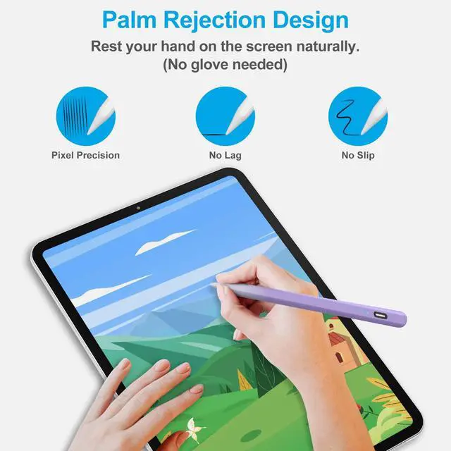 Alt view image 3 of 7 - Stylus Pen for iPad (2026-2018), Fast Charge Pencil for iPad A16 11th/10/9/8/7/6 Gen, Air M4/M3/M2/11/13"/5/4/3rd, Pro M4 M5 11"/13"/12.9", Mini A17 Pro 7/6/5th, Palm Rejection Tilt Sensitivity