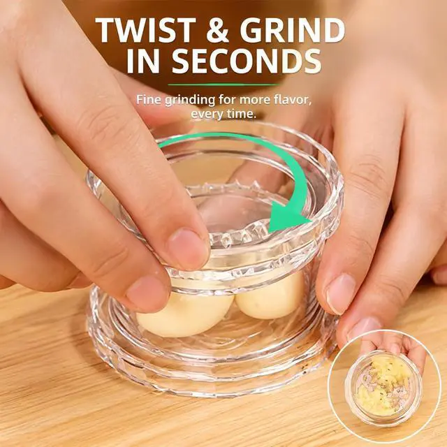 Alt view image 3 of 7 - 2PCS Clear Manual Garlic Twister, Garlic Crusher, Ginger & Nuts Mincer Tool