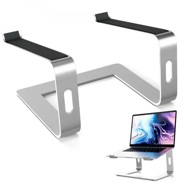 Main image of Aluminum Laptop Stand for Desk with Anti-Slip Bottom - Ergonomic Computer Stand for Laptop on Desk, Compatible for 10-15.6 Notebook Holder - Sturdy Computer Stands with Heat Conductivity Design