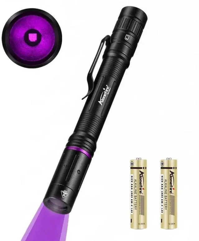 Main image of P66 Mini 3W UV Flashlight 365nm Portable Ultraviolet Small EDC Black Light for Pet Urine Detector, Minerals, Scorpions, Finding Stains, Money Checker with 2PCS AAA Battery Easy to Replace
