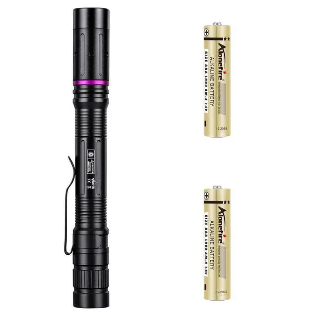 Alt view image 7 of 7 - P66 Mini 3W UV Flashlight 365nm Portable Ultraviolet Small EDC Black Light for Pet Urine Detector, Minerals, Scorpions, Finding Stains, Money Checker with 2PCS AAA Battery Easy to Replace