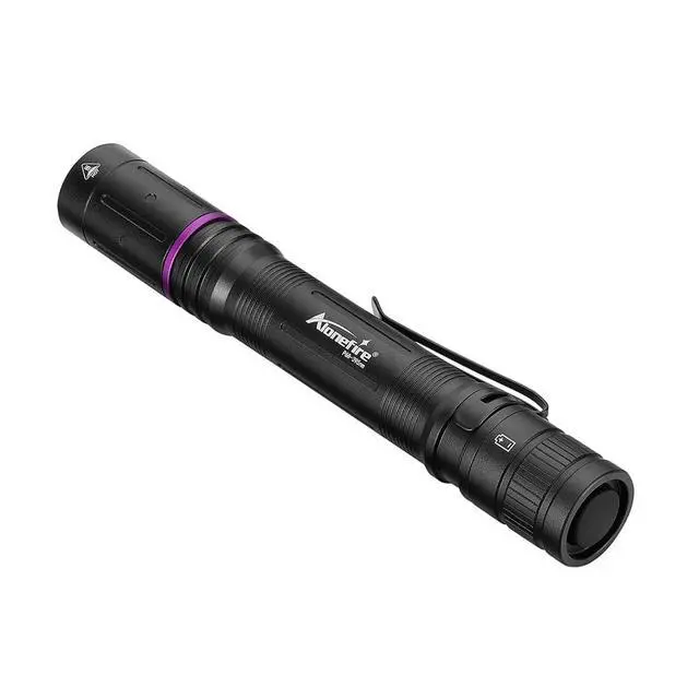 Alt view image 5 of 7 - P68 Mini 3W UV Flashlight 365nm Portable EDC Black Light Pet Urine Detector with 2 AA Batterie