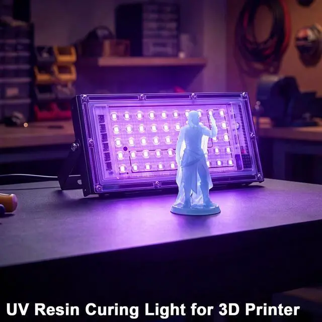 Alt view image 5 of 7 - UV Light for Resin, Portable UV Black Light, 50W Fast 3D Printer Curing UV Lamp, Jewelry Making Supplies for Resin UV, DIY Craft, Glow Party, Fluorescent Poster, Halloween, Body Paint