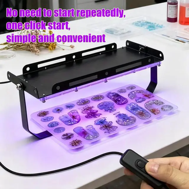 Alt view image 7 of 7 - UV Light for Resin, Portable UV Black Light, 50W Fast 3D Printer Curing UV Lamp, Jewelry Making Supplies for Resin UV, DIY Craft, Glow Party, Fluorescent Poster, Halloween, Body Paint
