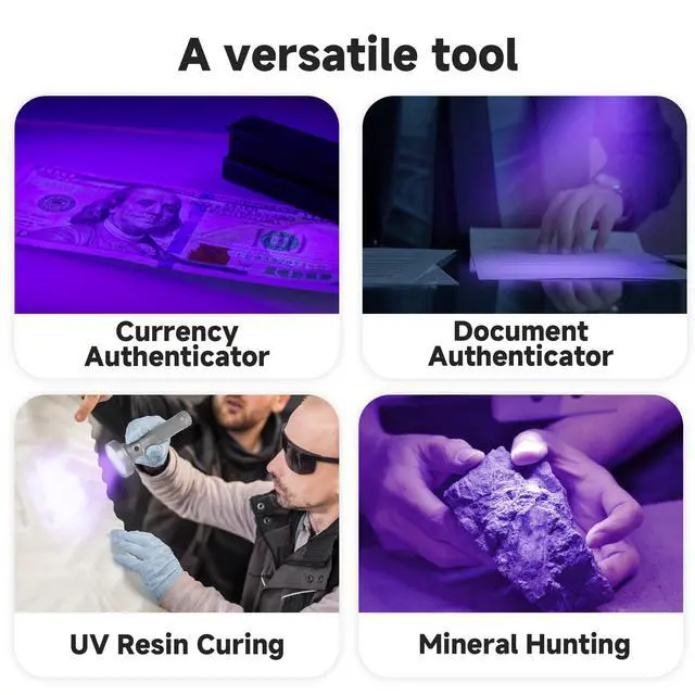 Alt view image 6 of 7 - 100 LED 395nm UV Flashlight Black Light, Portable Ultraviolet Torch for Pet Urine Detection, Stains, Scorpions, and Bed Bugs High Power UV Lamp (Batteries Not Included)